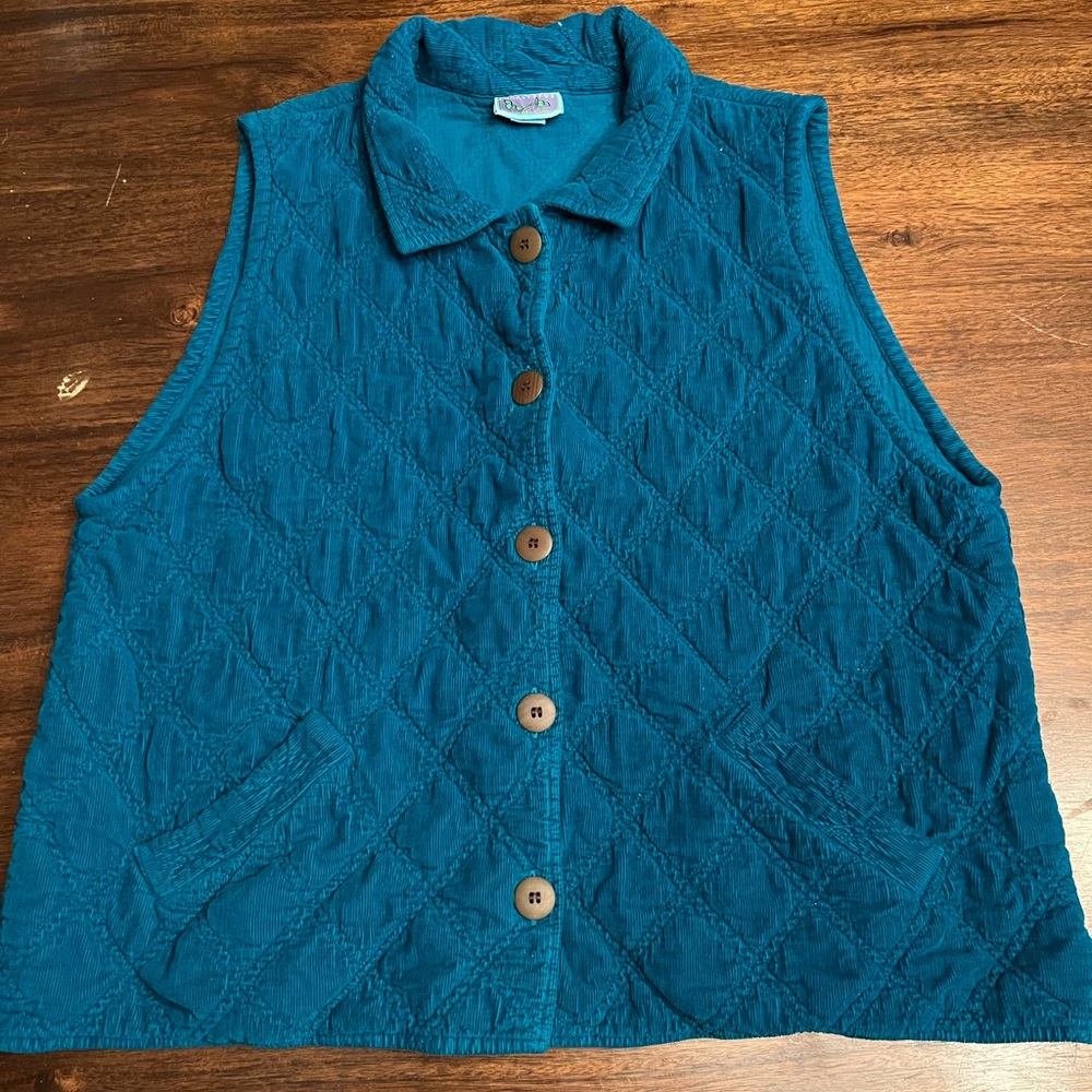 Teal size large hand made vest